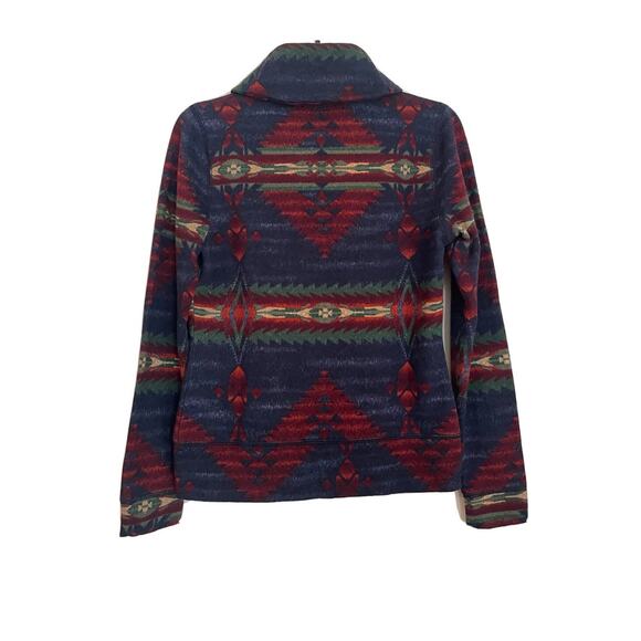 Lauren Jeans Co Ralph Lauren Southwestern Aztec Print Fleece Blazer Jacket Small - Picture 2 of 6